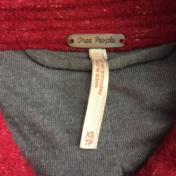 Free People Red Scrunch Sergeant Jacket - Picture 5 of 5